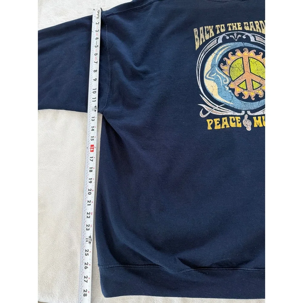 Woodstock 3 Days of Harmony Music Peace Navy Blue Graphic Sweatshirt 3XL
